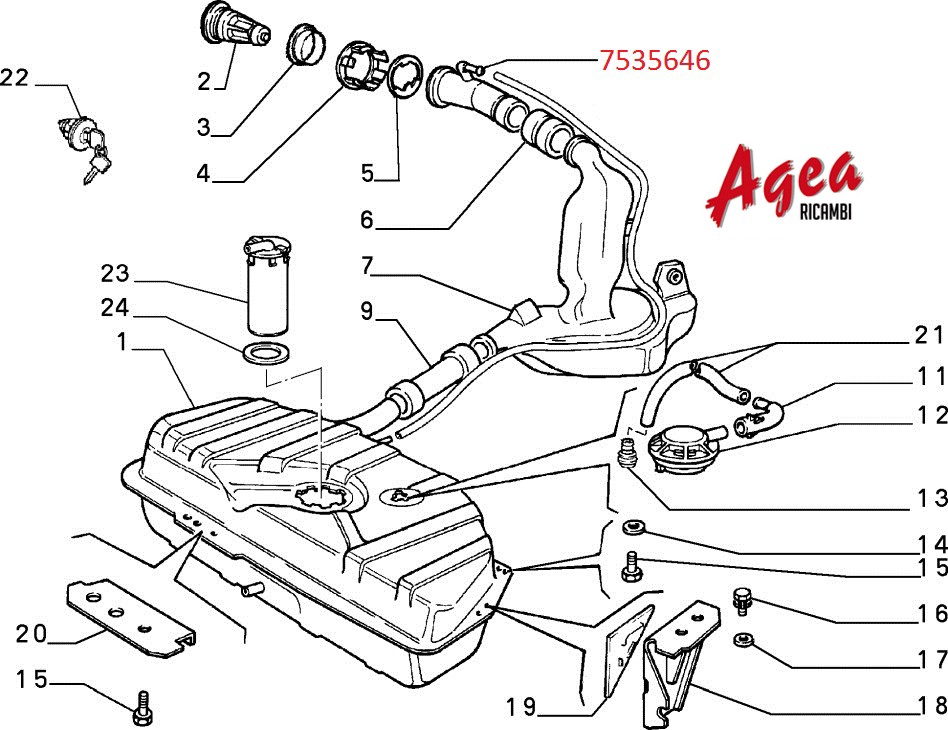 Agea Ricambi - TAPPO SERBATOIO CARBURANTE (4305673)